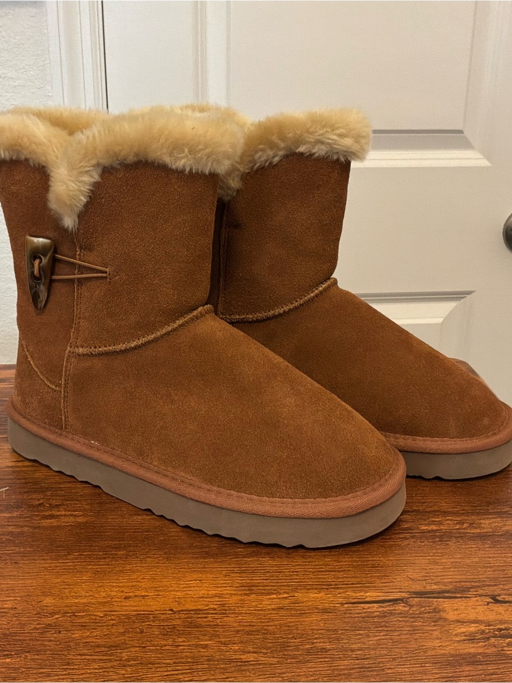 Style & Co. Chestnut Suede Faux-Fur Winter Boots NEW without the Box